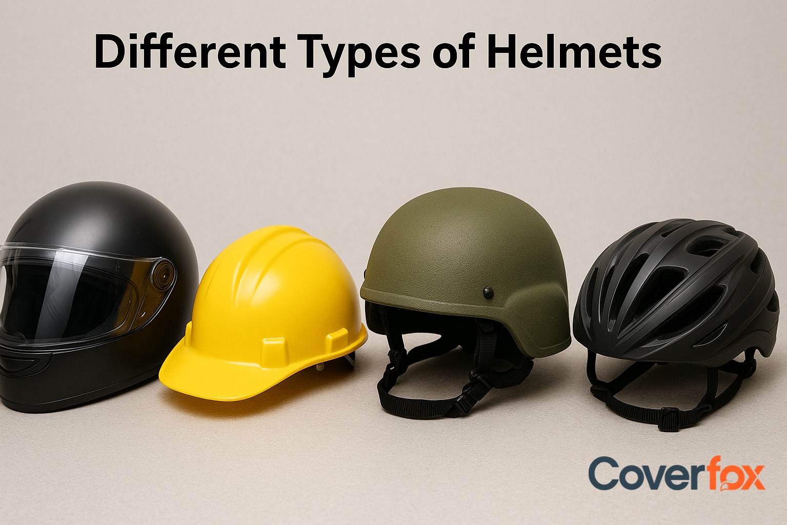 Different types of helmets