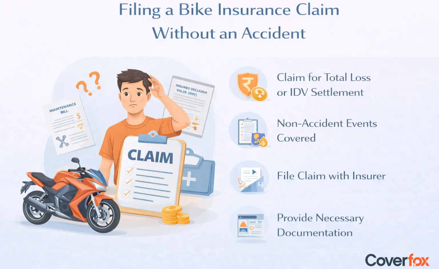 Filing bike insurance claim without an accident