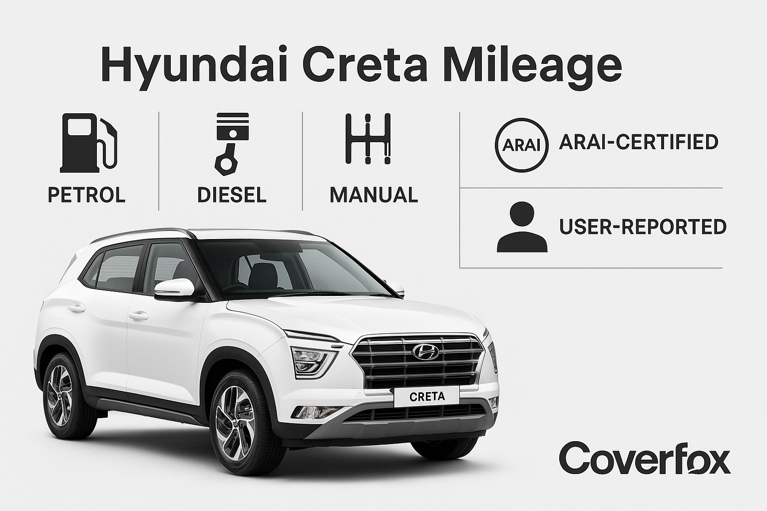 Hyundai Creta Mileage by Variant: Manual, Automatic, Petrol & Diesel
